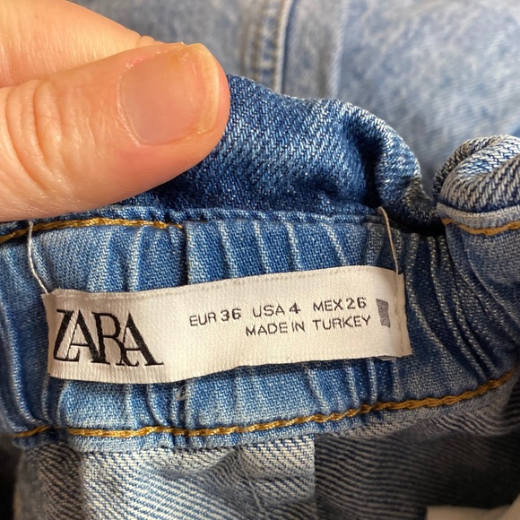 Zara Baggy Paper bag Waist Trousers Jeans Slouchy - Picture 9 of 10